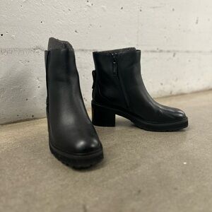 Cole Haan Black Leather Heeled Bootie